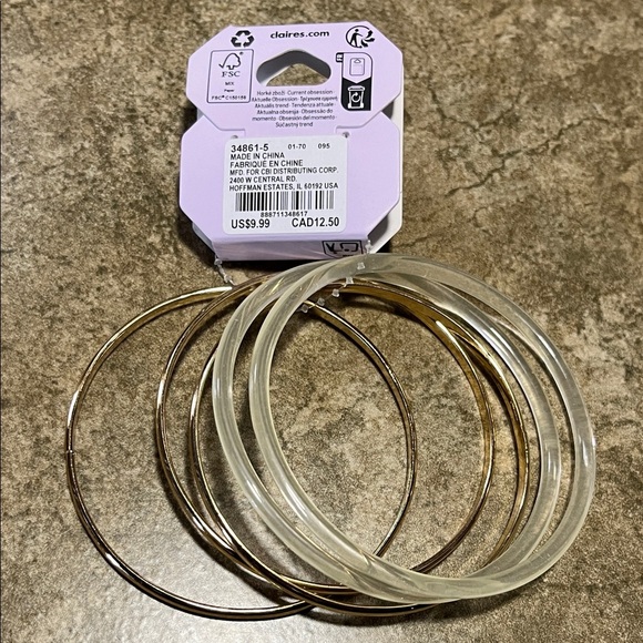 Claire's Gold and Silver Bangle Set - Picture 2 of 2